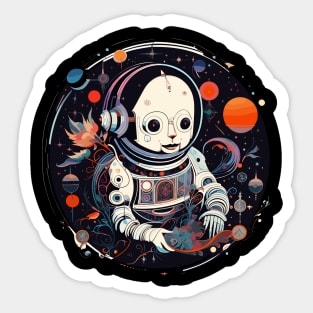 Cosmos Universal Space Traveler Dead Skeleton Sticker